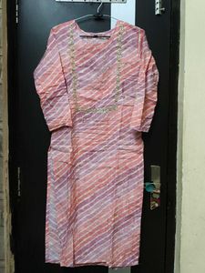 Elegant Pink & Purple Striped Kurta