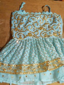 Cute Blue & Gold Party Dress