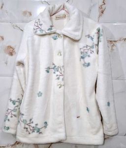 Cozy Floral Print Fleece Jacket / Coat / Cardigan