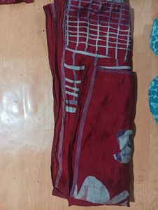 Girls' Red Kurta Set with Floral Print