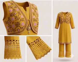 Mustard Yellow Festive Ethnic Co-ord Set