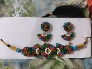 Floral clay Necklace Set