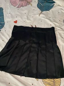 Black Pleated Mini Skirt