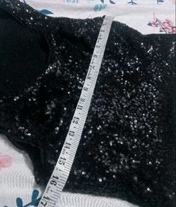 Chic Black Sequin Top White Tulle Dress