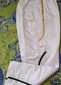 Stylish White Pyjamas with Gold Accents