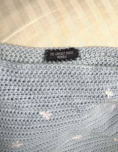 Crochet Knit Tank Top with Daisy Detail