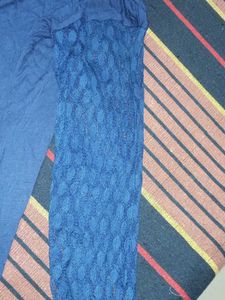 Mango Basics Blue Full Sleeves innerwearTop