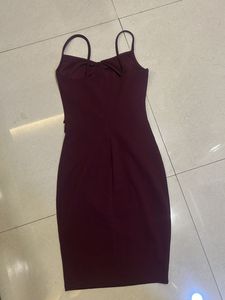 Women's Burgundy Spaghetti Strap Dress