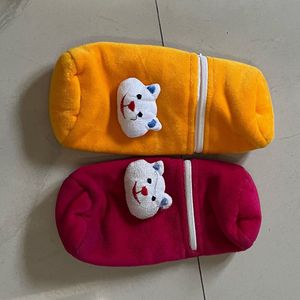 Cute Bear Soft Pouches (Set of 2)