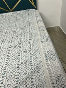 white lace crochet Bedsheet with pillow covers