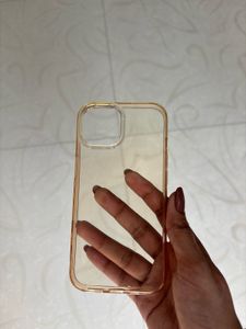 Transparent iPhone 15 Case with Golden Trim ⚡️