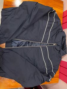 Navy Striped Bomber Jacket
