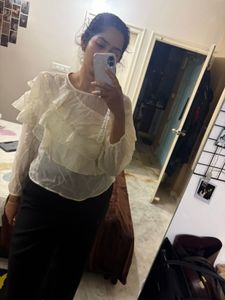 Chic Ruffled Sheer Top