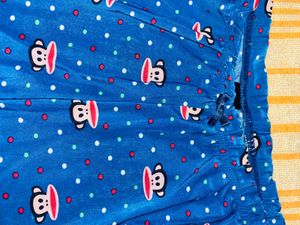Blue Monkey Print Shorts
