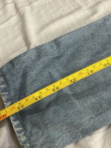 ELLE Distressed Blue Jeans with Paint Splatter