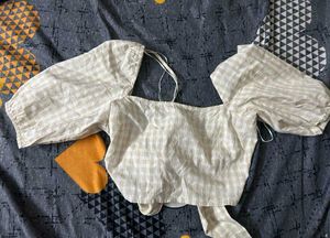 h&m beige top