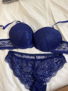 Blue Lace Bikni Lingerie Set Size 36