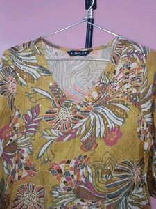 Women's Floral Print Sequined Blouse