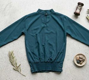 Teal Lace &amp; Grommet Detail Top