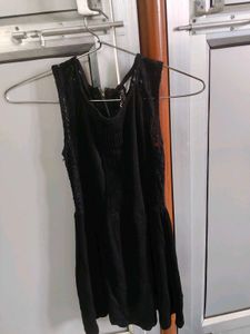 Black Dress with Lace Detail
