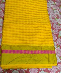 YELLOW KOTA SAREE SOLID COLOUR