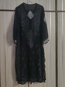 Elegant Black Chikankari Kurta