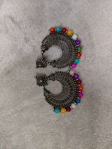 Boho Multi-Color Beaded Hoop Earrings | Set of 3