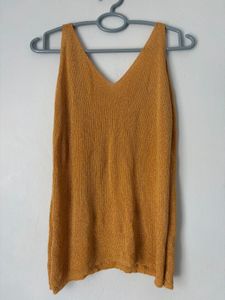 Sparkly Mustard V-Neck Tank Top