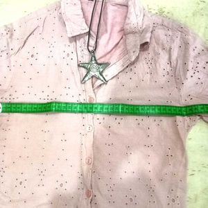 pinteresty crop Button-Up Shirt