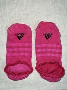 Adidas Pink Striped Socks