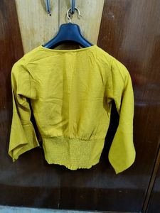 Yellow Bell Sleeve Blouse