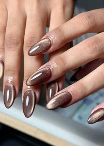 mocha velvet cateye nails