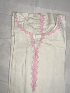Elegant White Kurta Set with Floral Dupatta