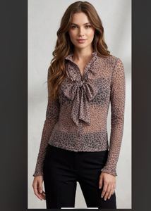 Chic Printed Imported Mesh Top