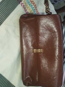 Elegant Brown Leather Clutch