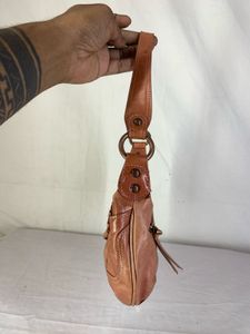 Vintage Y2K ISSAC Tan Leather Hobo Bag