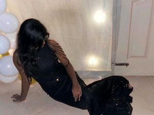 Sparkling Black Sequin Gown