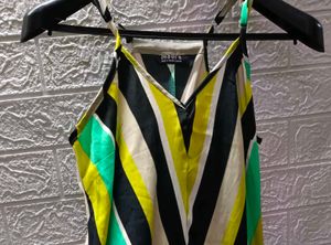Branded Multicoloured Striped Maxi Dress