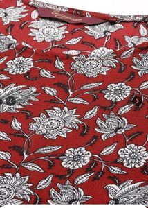 Maroon Floral Print Kaftan Kurta