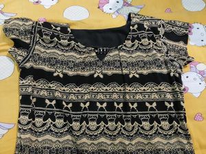 Patterned Black Top