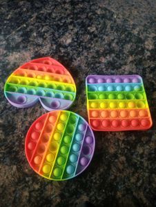 3 Rainbow Pop Its