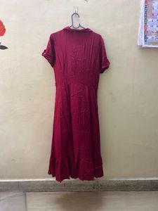 Burgundy Shirt Dress