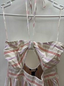 FOREVER Striped Halter Neck Maxi Dress