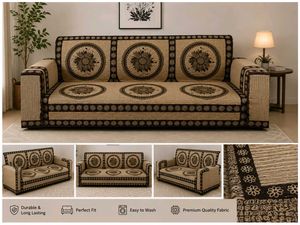 Unused Floral Sofa Cover | Brown | 1 Pc