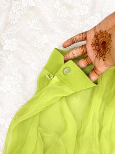 Chic Ruffled Lime Green Maxi Skirt