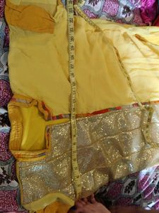 Yellow Sequined Indian Kurti