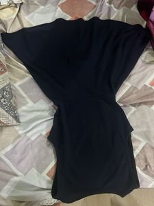 Navy Blue V-Neck Skater Dress