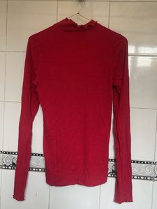 Red Long Sleeve Turtleneck Top