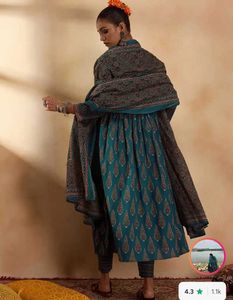 Kurta Set cotton Teal Paisley Print