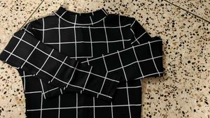Black &amp; White Grid Print Co-ord Set